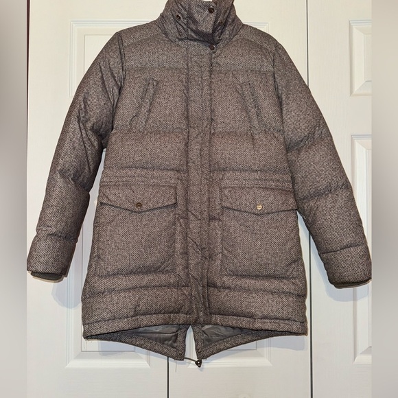 Lauren Ralph Lauren Small Gray warm cozy winter Down long Puffer Parka no hood - Picture 1 of 9